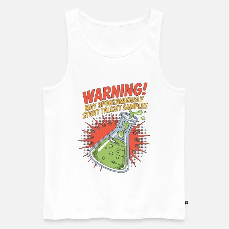 Lab Technician Warning May Spontaneously Scientist - Männer Premium Bio Tank Top - Weiß