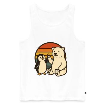 Polar bear and penguin - Men's Premium Organic Tank Top - white - Front - Michal (187cm)