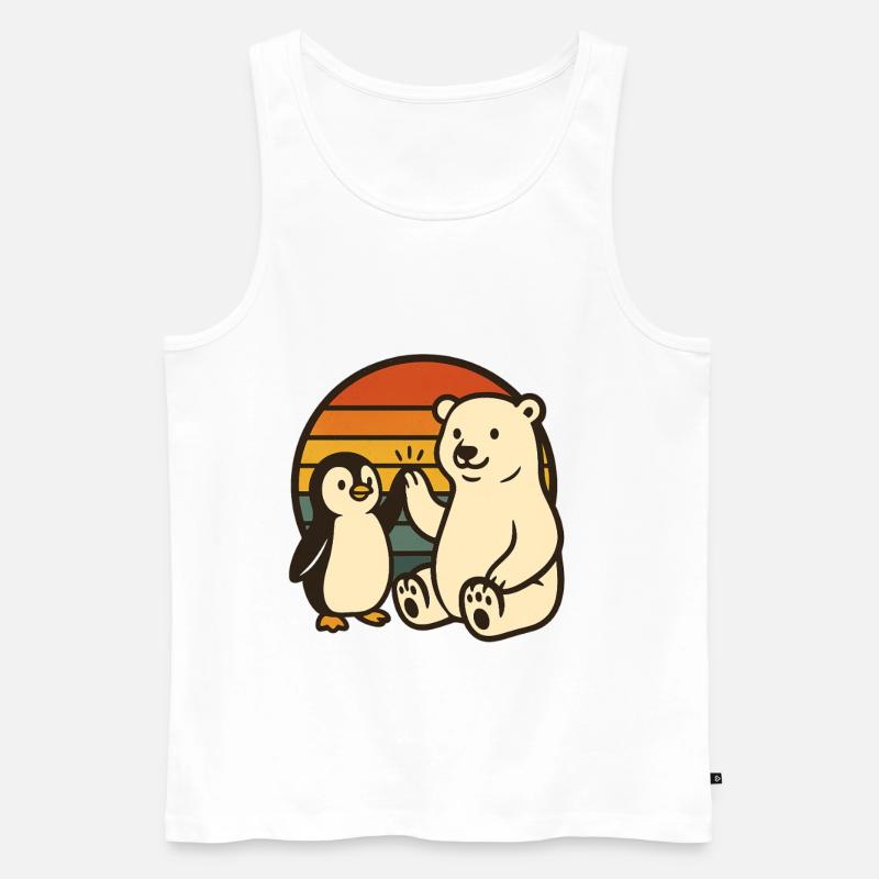 Eisbär und Pinguin - Männer Premium Bio Tank Top - Weiß