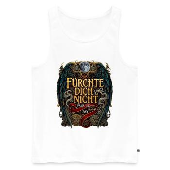 FEAR NOT Bible Isaiah 41:10 Fantasy - Men's Premium Organic Tank Top - white - Front - AI Model Male 178 light (178cm)