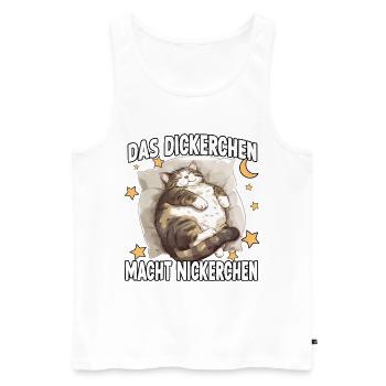 Morgenmuffel Katzen T – Lustiges Katzen Nachthemd  - Männer Premium Bio Tank Top - Weiß - Vorne - Michal (187cm)