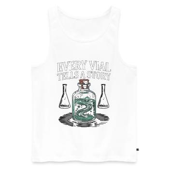 Lab Technician Every Vial Tells A Story Scientist - Men's Premium Organic Tank Top - white - Front - Michal (187cm)