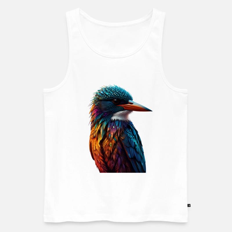 Bunter Eisvogel Farbenspiel - Männer Premium Bio Tank Top - Weiß