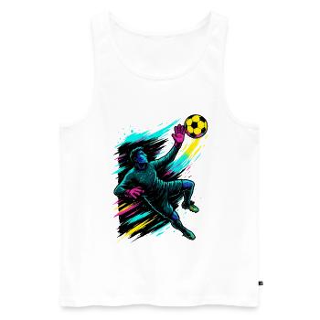 Neon Torwart Kunst, Fußball Geschenk, Highlight - Männer Premium Bio Tank Top - Weiß - Vorne - Michal (187cm)