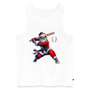 Santa Swing Baseball - Männer Premium Bio Tank Top - Weiß - Vorne - Michal (187cm)