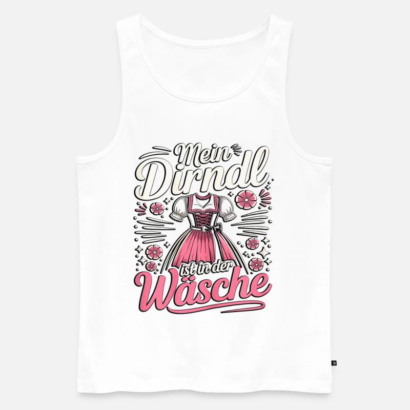 Mon dirndl est dans la buanderie - Débardeur bio Premium Homme - blanc