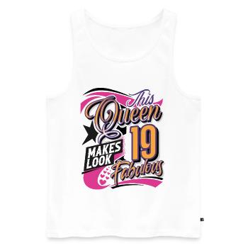 19th Birthday Queen Women - Men's Premium Organic Tank Top - white - Front - AI Model Male 178 light (178cm)