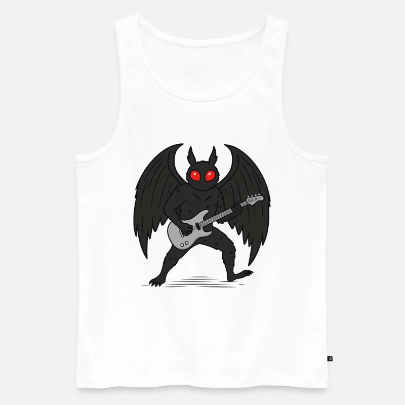 Mothman Rock Guitar Cryptid - Männer Premium Bio Tank Top - Weiß