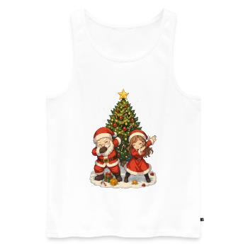 Weihnachts Dab, Santa Squad, Fun Xmas - Männer Premium Bio Tank Top - Weiß - Vorne - AI Model Male 178 light (178cm)
