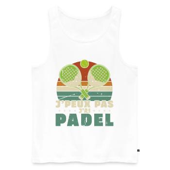 Je peux pas j ai padel - Débardeur bio Premium Homme - blanc - Devant - Michal (187cm)