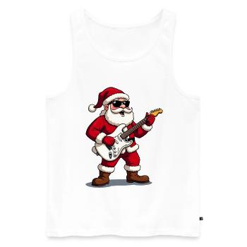 Rocking Santa Weihnachtsmann mit Gitarre - Männer Premium Bio Tank Top - Weiß - Vorne - Michal (187cm)