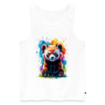 Bunter Aquarell-Panda - Männer Premium Bio Tank Top - Weiß - Vorne - Michal (187cm)