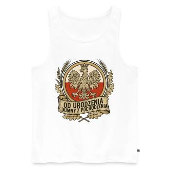 Born Proud Polish Eagle Emblem - Débardeur bio Premium Homme - blanc - Devant - Michal (187cm)