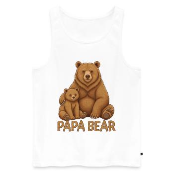 Papa Bear - Men's Premium Organic Tank Top - white - Front - AI Model Male 178 light (178cm)