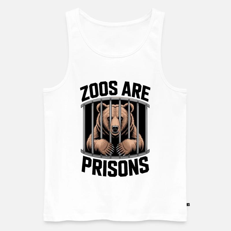 Bär hinter Gittern Motiv - Männer Premium Bio Tank Top - Weiß