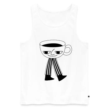 Humor & Coffee Vibes - Männer Premium Bio Tank Top - Weiß - Vorne - AI Model Male 178 light (178cm)