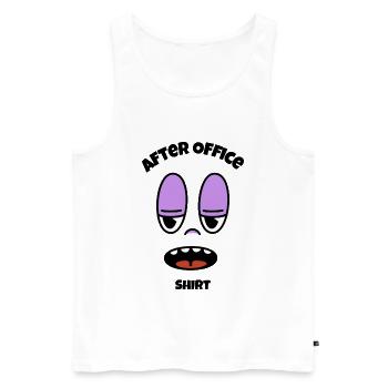 After Office Design - Tired Look Minimal Style - Men's Premium Organic Tank Top - white - Front - Michal (187cm)
