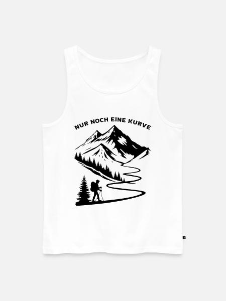Nur noch eine Kurve lustige Berg und Alpen Sprüche - Männer Premium Bio Tank Top - Weiß
