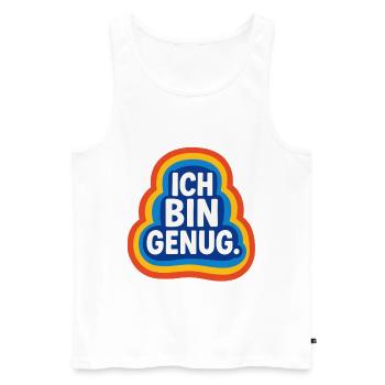 I'm Enough Self Love Retro Design - Men's Premium Organic Tank Top - white - Front - Michal (187cm)