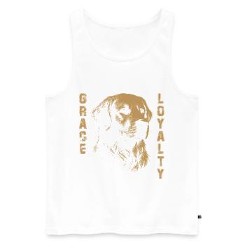 Golden Retriever Grace Loyalty - Men's Premium Organic Tank Top - white - Front - Michal (187cm)
