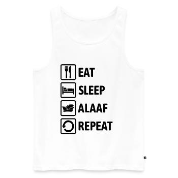 Eat Sleep Alaaf Repeat - Carnival, Shrovetide - Men's Premium Organic Tank Top - white - Front - Michal (187cm)