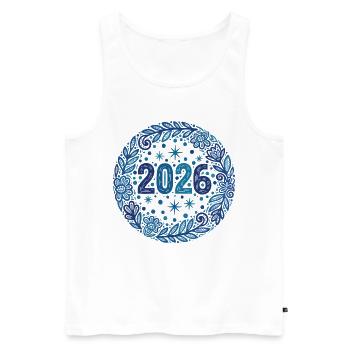 Silvesterparty-Design 2026 - Männer Premium Bio Tank Top - Weiß - Vorne - Michal (187cm)