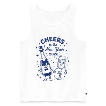 Cheers to the New Year 2026 Celebration - Men's Premium Organic Tank Top - white - Front - Michal (187cm)