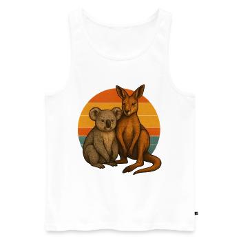 Koala und Känguru - Männer Premium Bio Tank Top - Weiß - Vorne - Michal (187cm)