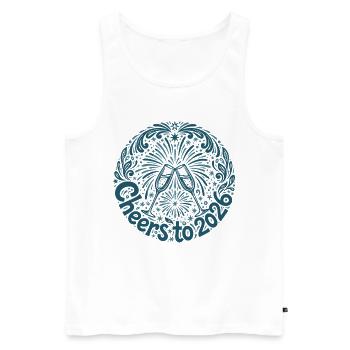 Prost auf die Feuerwerksfeier 2026 - Männer Premium Bio Tank Top - Weiß - Vorne - Michal (187cm)