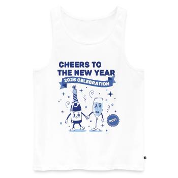 Cheers To The New Year 2026 Celebration - Men's Premium Organic Tank Top - white - Front - Michal (187cm)