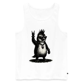 Punk Rock Pinguin Mit Sonnenbrille - Männer Premium Bio Tank Top - Weiß - Vorne - Michal (187cm)