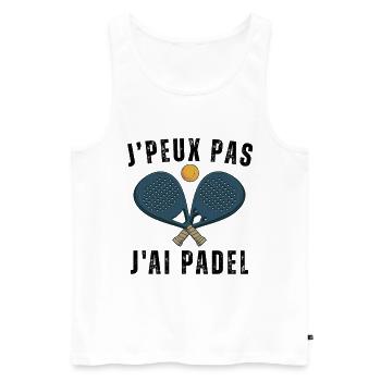 Ich kann kein Padel haben - Männer Premium Bio Tank Top - Weiß - Vorne - Michal (187cm)