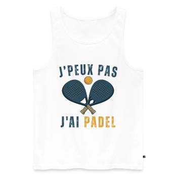 I can't I have padel - Men's Premium Organic Tank Top - white - Front - AI Model Male 178 light (178cm)