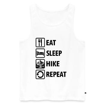 Eat Sleep Hike Repeat - Hiking - Mountains - Men's Premium Organic Tank Top - white - Front - Michal (187cm)
