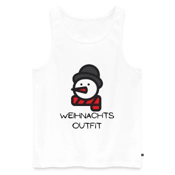 Tenue de Noël Snowman de Noël de Noël - Débardeur bio Premium Homme - blanc - Devant - AI Model Male 178 light (178cm)