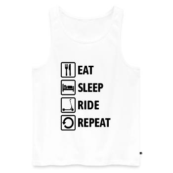 Eat Sleep Ride Repeat - Ride an e-scooter - Men's Premium Organic Tank Top - white - Front - Michal (187cm)