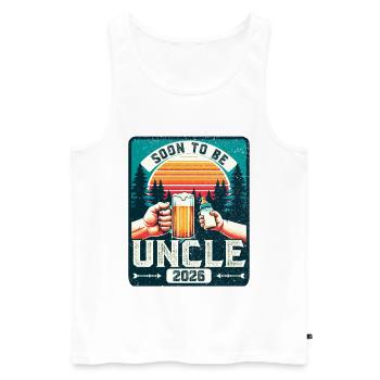 Onkel 2026, Werdender Onkel, Zukünftiger Onkel - Männer Premium Bio Tank Top - Weiß - Vorne - AI Model Male 178 light (178cm)