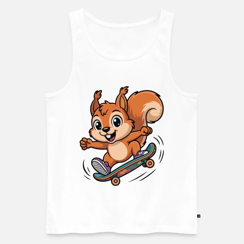 Skate-Eichhörnchen Sprinter - Männer Premium Bio Tank Top - Weiß
