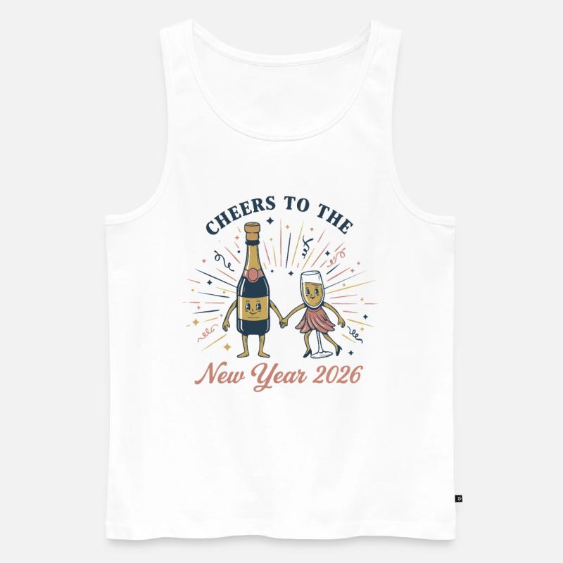 Prost auf die Silvesterfeier 2026! - Männer Premium Bio Tank Top - Weiß