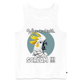 Kreative Geschenk für Kakadu- und Vogelfreunde - Männer Premium Bio Tank Top - Weiß - Vorne - Michal (187cm)