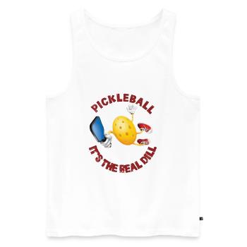 Pickleball: Es ist der wahre Dill - Männer Premium Bio Tank Top - Weiß - Vorne - Michal (187cm)