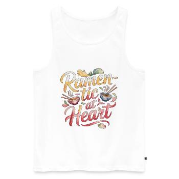 Ramen-tic au cœur Nourriture japonaise Ramen de nouilles - Débardeur bio Premium Homme - blanc - Devant - Michal (187cm)