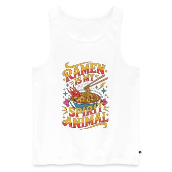 Le ramen est mon amoureux de la nourriture pour les bols de nouilles animaux, animaux spirituels - Débardeur bio Premium Homme - blanc - Devant - Michal (187cm)