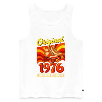 Original 1976 Limited Edition Retro Roller Skate - Men's Premium Organic Tank Top - white - Front - Michal (187cm)