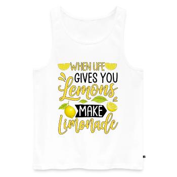 When Life Gives You Lemons Make Lemonade - Männer Premium Bio Tank Top - Weiß - Vorne - Michal (187cm)