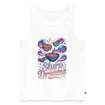 Ramen Slurp Dreams Loves Noodle Bowl Ramen Chef - Men's Premium Organic Tank Top - white - Front - Michal (187cm)