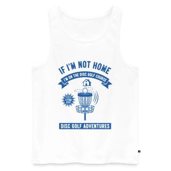 Wenn ich nicht zu Hause bin, bin ich auf dem Disc Golf Course - Männer Premium Bio Tank Top - Weiß - Vorne - AI Model Male 178 light (178cm)
