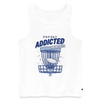 Disc Golf accro à ce son de chaîne Flying Disc - Débardeur bio Premium Homme - blanc - Devant - Michal (187cm)