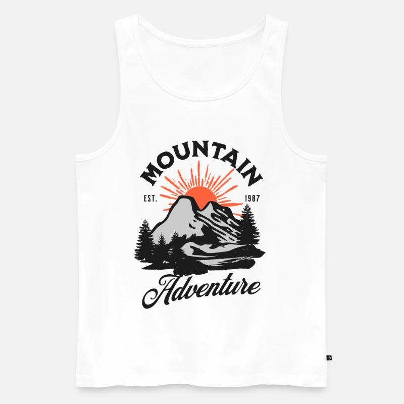 Berge Abenteuer - Männer Premium Bio Tank Top - Weiß