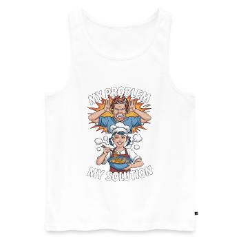 Ramen My Problem My Pictogram Mom Food Enthusiast - Männer Premium Bio Tank Top - Weiß - Vorne - Michal (187cm)